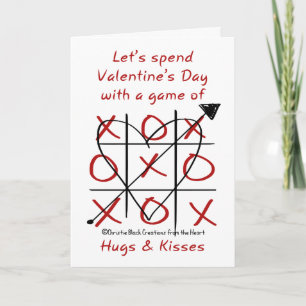 Hugs und Kisses Valentine-Tic Tac Toe Feiertagskarte