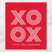 Hugs und Kisses Valentine Weinetikett (Einzelnes Label)