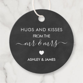 Hugs und Kisses von Herrn und Frau, Chalkboard Geschenkanhänger
