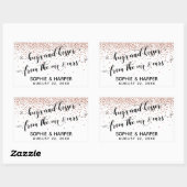 Hugs und Kisses von Mr. & Mrs. Copper Confetti Rechteckiger Aufkleber (Blatt)