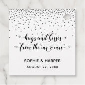 Hugs und Kisses von Mr. & Mrs. Hearts on Silver Geschenkanhänger (Rückseite)