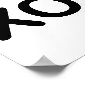 Hugs und Kisses XO Heart Black Poster (Ecke)