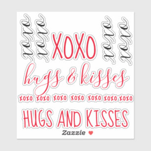 Hugs und Kisses xoxo Stickers Aufkleber