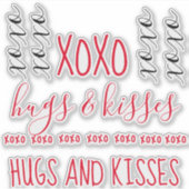 Hugs und Kisses xoxo Stickers Aufkleber (Vorderseite)