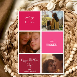 Hugs und küss drei Fotos Muttertag Feiertagskarte