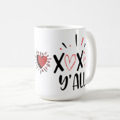 Hugs und Küsse y'all Kaffeetasse (VorderseiteRechts)