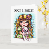 Hugs und Lächeln Grußkarte Karte (Gelbe Blume)