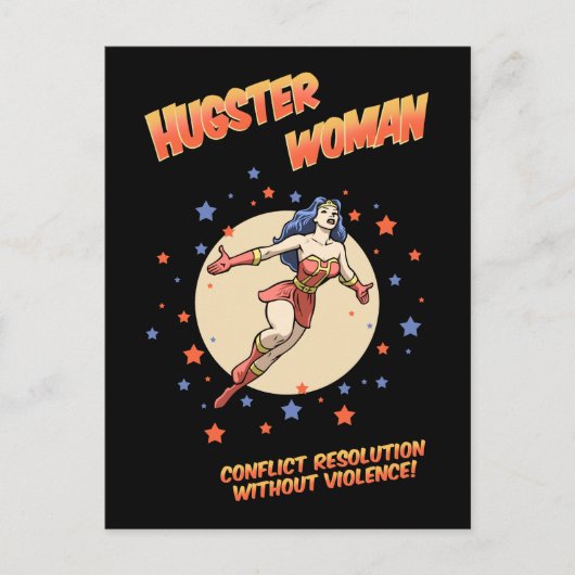 Hugster Frau Postkarte (Vorderseite)