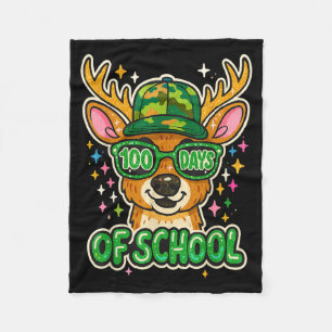 Hugvyn 100 Tage Schulkinder Hirschjagd Jungen Camo Fleecedecke