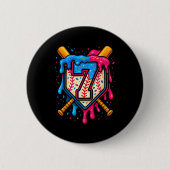 Hugvyn 7th Birthday Baseball Ice Cream Drip Number Button (Vorderseite)