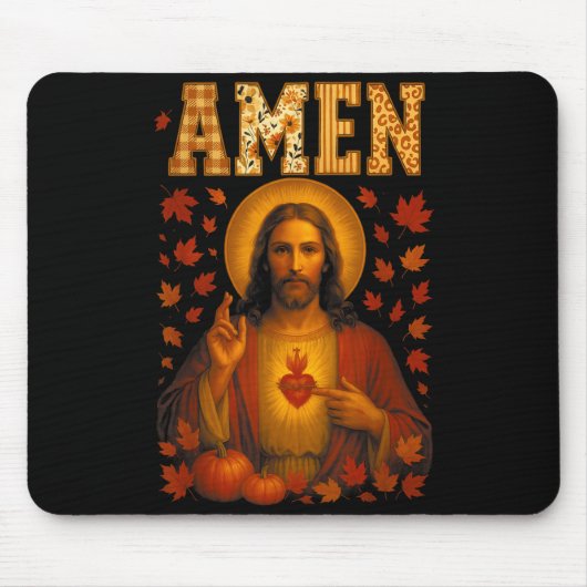 Hugvyn Amen Fall Jesus Christian Bible Verses Than Mousepad (Vorne)