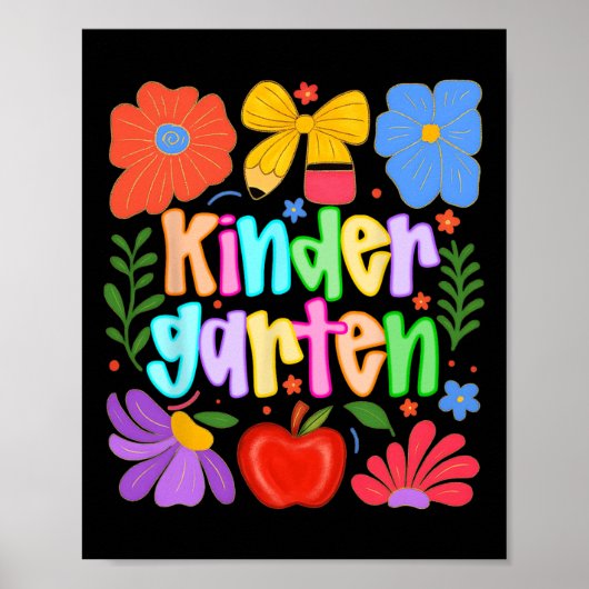 Hugvyn Back To School Kindergarten Preppy Teacher Poster (Vorne)