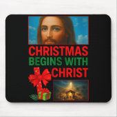 Hugvyn Christmas Begins With Christ Jesus Cross Ch Mousepad (Vorne)