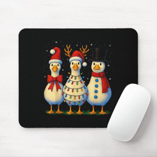 Hugvyn Christmas_ Funny Santa Goose Albern Meran G Mousepad (Mit Mouse)