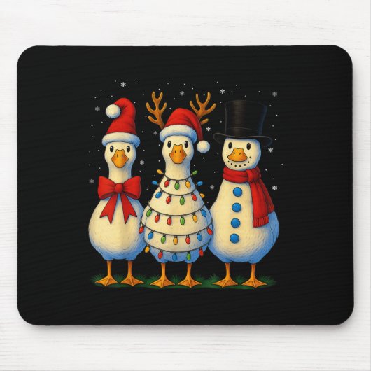 Hugvyn Christmas_ Funny Santa Goose Albern Meran G Mousepad (Vorne)