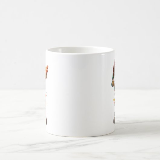 Hugvyn Christmas_ Patchwork Dabbing Santa Claus Xm Kaffeetasse (Mittel)