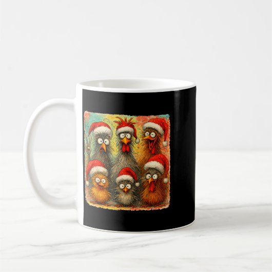 Hugvyn Christmas Santa Chicken Crazy Eagerlys Roos Kaffeetasse (Links)