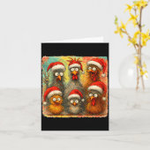 Hugvyn Christmas Santa Chicken Crazy Eagerlys Roos Karte (Gelbe Blume)