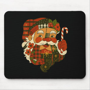 Hugvyn Christmas Santa Claus Patchwork Matching Fa Mousepad