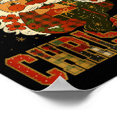 Hugvyn Christmas_ Santa Claus Patchwork Merry Chri Poster (Ecke)