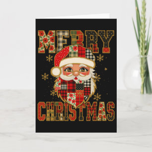Hugvyn Christmas Santa Claus Patchwork Merry Chris Karte