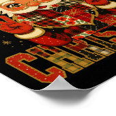 Hugvyn Christmas Santa Claus Patchwork Merry Chris Poster (Ecke)