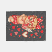 Hugvyn Cud Lollip Valentine Coquette Hearts Cud Vi Fleecedecke (Vorderseite (Horizontal))