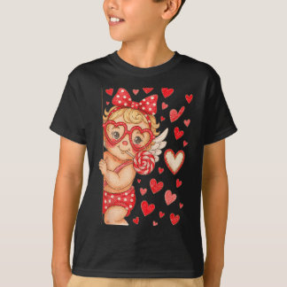 Hugvyn Cud Lollip Valentine Coquette Hearts Cud Vi T-Shirt