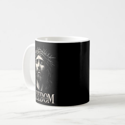 Hugvyn Dom Jesus Christian Face Crown God Family C Kaffeetasse (Vorderseite Links)