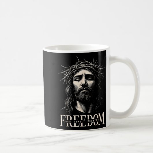 Hugvyn Dom Jesus Christian Face Crown God Family C Kaffeetasse (Rechts)