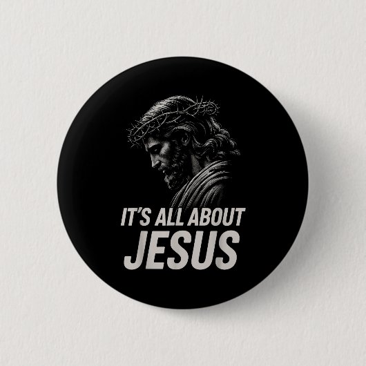 Hugvyn Es ist alles über Jesus Christlicher Glaube Button (Vorderseite)
