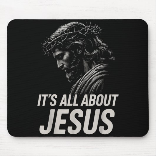 Hugvyn Es ist alles über Jesus Christlicher Glaube Mousepad (Vorne)