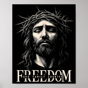Hugvyn Freiheit Jesus Christliches Gesicht Krone G Poster