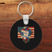 Hugvyn God Bless Blueberries America Floral Patrio Schlüsselanhänger (Vorderseite)