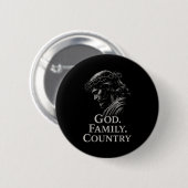 Hugvyn God Family Country Jesus Christian Faith Mi Button (Vorne & Hinten)