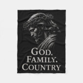Hugvyn God Family Country Jesus Christian Faith Mi Fleecedecke (Vorderseite)