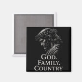 Hugvyn God Family Country Jesus Christian Faith Mi Magnet (Vorderseite/Rückseite)