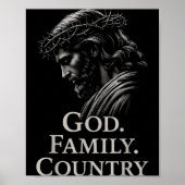 Hugvyn God Family Country Jesus Christian Faith Mi Poster (Vorne)