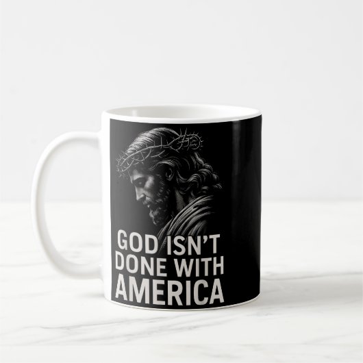 Hugvyn God Isn’t Done With America Christian Faith Kaffeetasse (Links)