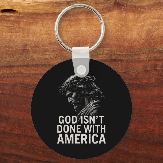 Hugvyn God Isn’t Done With America Christian Faith Schlüsselanhänger (Vorderseite)