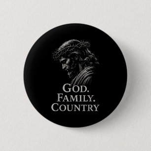 Hugvyn Gott Familie Land Jesus Christlicher Glaube Button