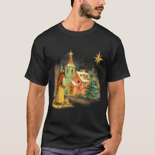 Hugvyn Greatest Gift Of All Religious Christmas Na T-Shirt (Vorderseite)
