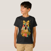 Hugvyn Halloween Patchwork Gruseliger Geist Bow Pr T-Shirt (Vorne ganz)