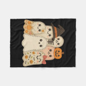 Hugvyn Halloween Patchwork Quilt Ghost Matching Fa Fleecedecke (Vorderseite (Horizontal))