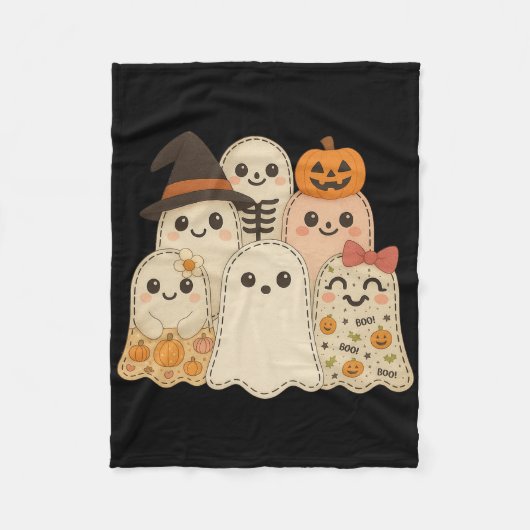 Hugvyn Halloween Patchwork Quilt Ghost Matching Fa Fleecedecke (Vorderseite)