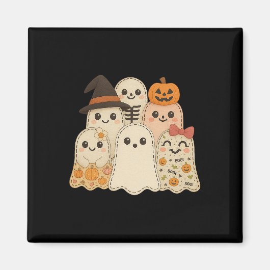 Hugvyn Halloween Patchwork Quilt Ghost Matching Fa Magnet (Vorne)