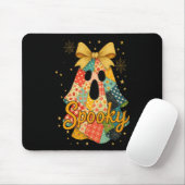 Hugvyn Halloween Patchwork Spooky Ghost Bow Preppy Mousepad (Mit Mouse)