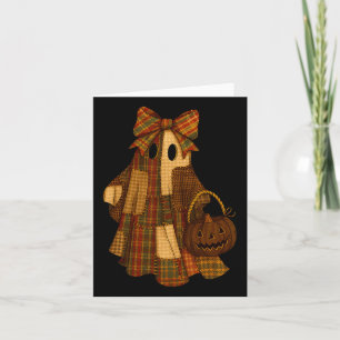 Hugvyn Halloween Preppy Patchwork Ghost Spooky Fal Karte