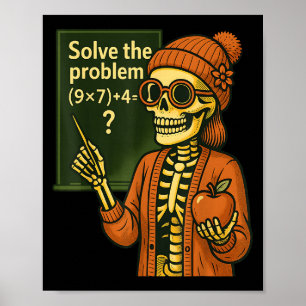 Hugvyn Halloween-Skelett Sechs Sieben 67 Meme Pemd Poster