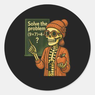 Hugvyn Halloween-Skelett Sechs Sieben 67 Meme Pemd Runder Aufkleber